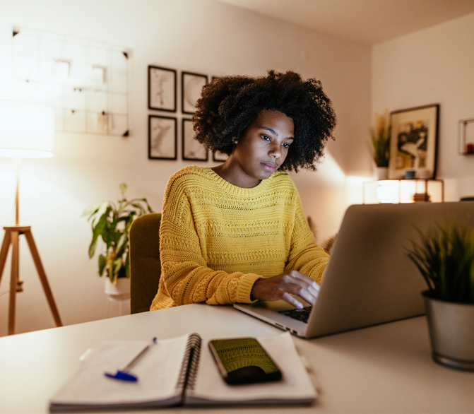 Woman on computer